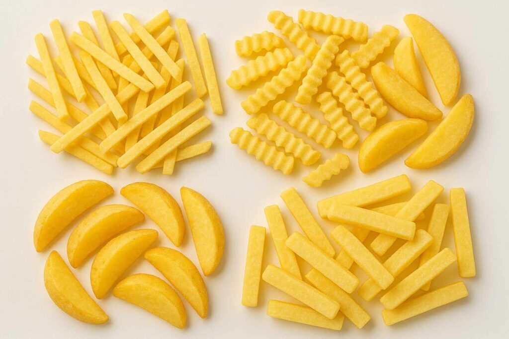 frozen_fries_varietie أنواع البطاطس المجمدة المتاحة من مورد مصري