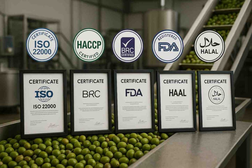 quality_certificates ISO 22000 & HACCP Quality Standards Every Bulk Olives Supplier Must Meet