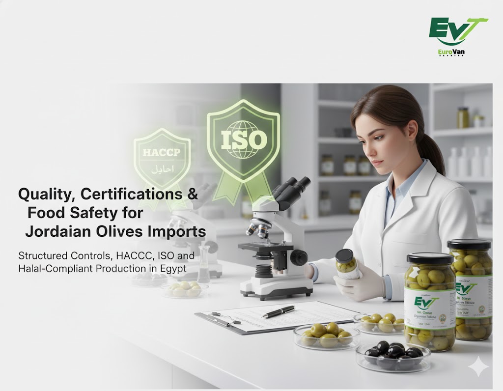 Quality, Certifications & Food Safety from an Olives EXPORT Egypt Jordan