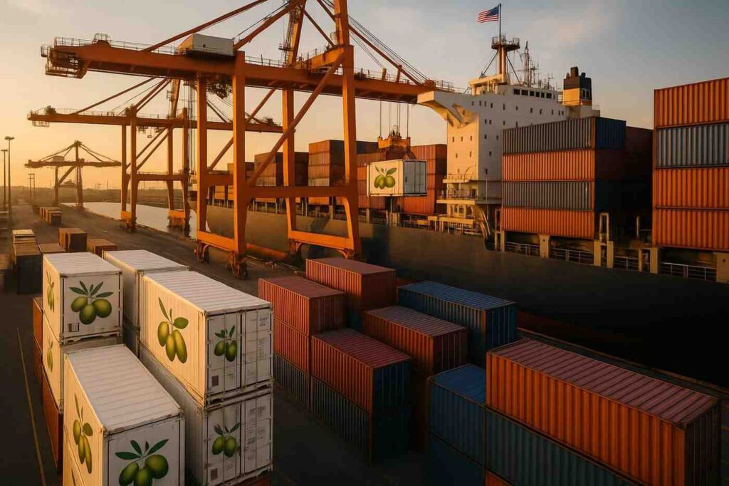 olive_shipping_containers From Grove to Port Logistics to Import Olives to USA