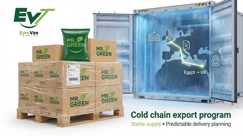 Egypt → UK export process (cold chain & delivery)